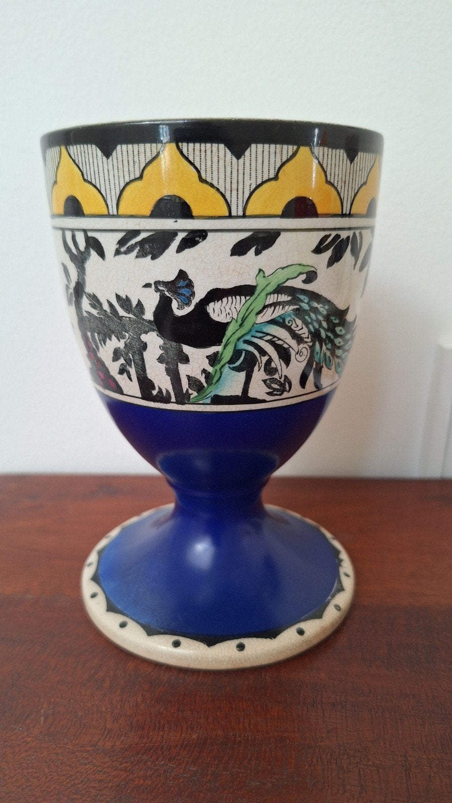 Prachtige vintage vaas van Rialto Ware  pauw bloemen, Antiek en Kunst, Ophalen of Verzenden