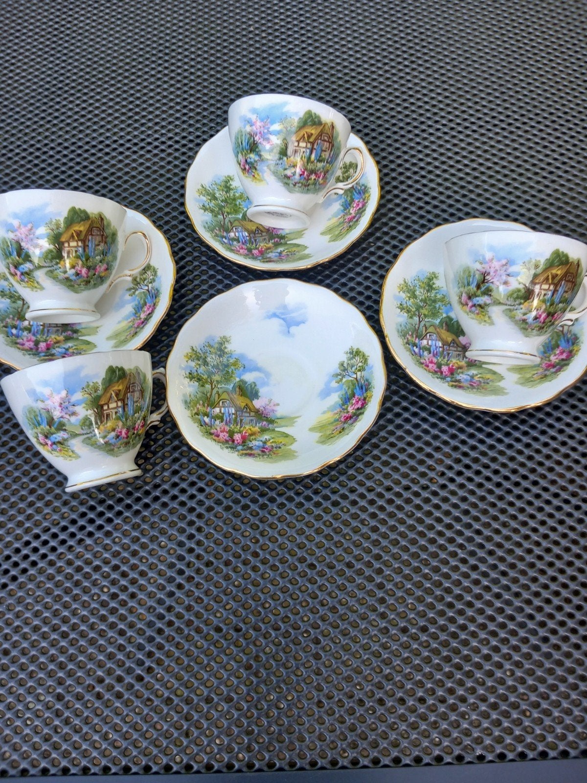 Royal Vale 4 kop en schotels Bone China England, Antiek en Kunst, Ophalen of Verzenden