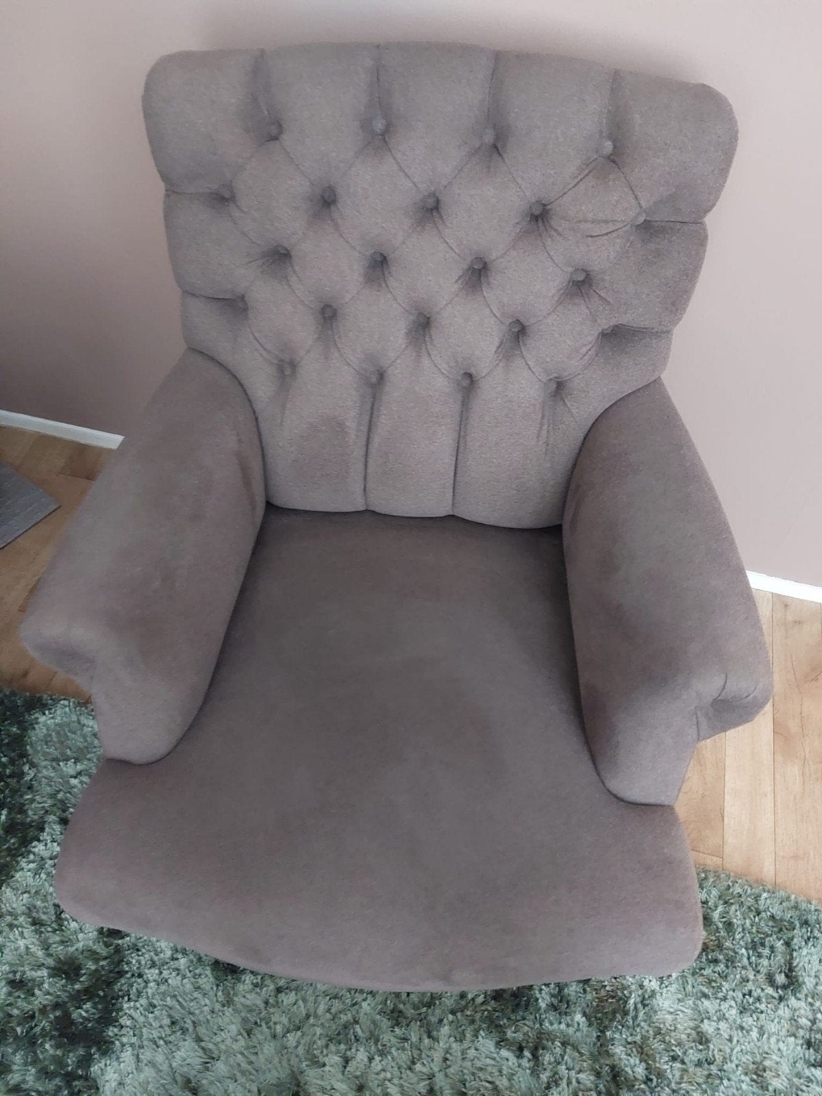 Fauteuil taupe kleur, Ophalen, Zo goed als nieuw, 75 tot 100 cm, 50 tot 75 cm