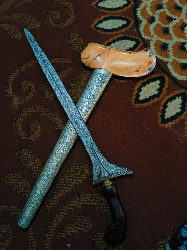 Antieke Keris Jalak Ngore Pamor Jala Sutra Timohhout SVG22, Wapen, Verzenden, Overige materialen, Indonesië