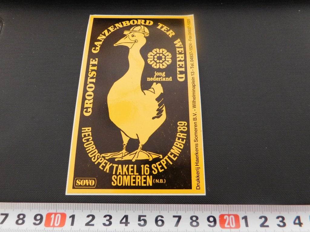 sticker Someren (N,B,) Grootste ganzebord ter wereld 1989 *, Ophalen, Zo goed als nieuw
