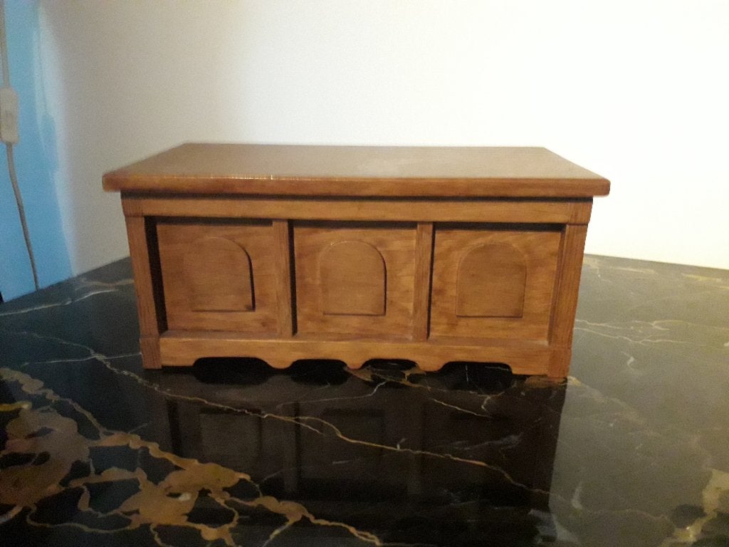 VINTAGE HOUTEN KISTJE ( model dekenkist ) in GOEDE STAAT, Ophalen of Verzenden