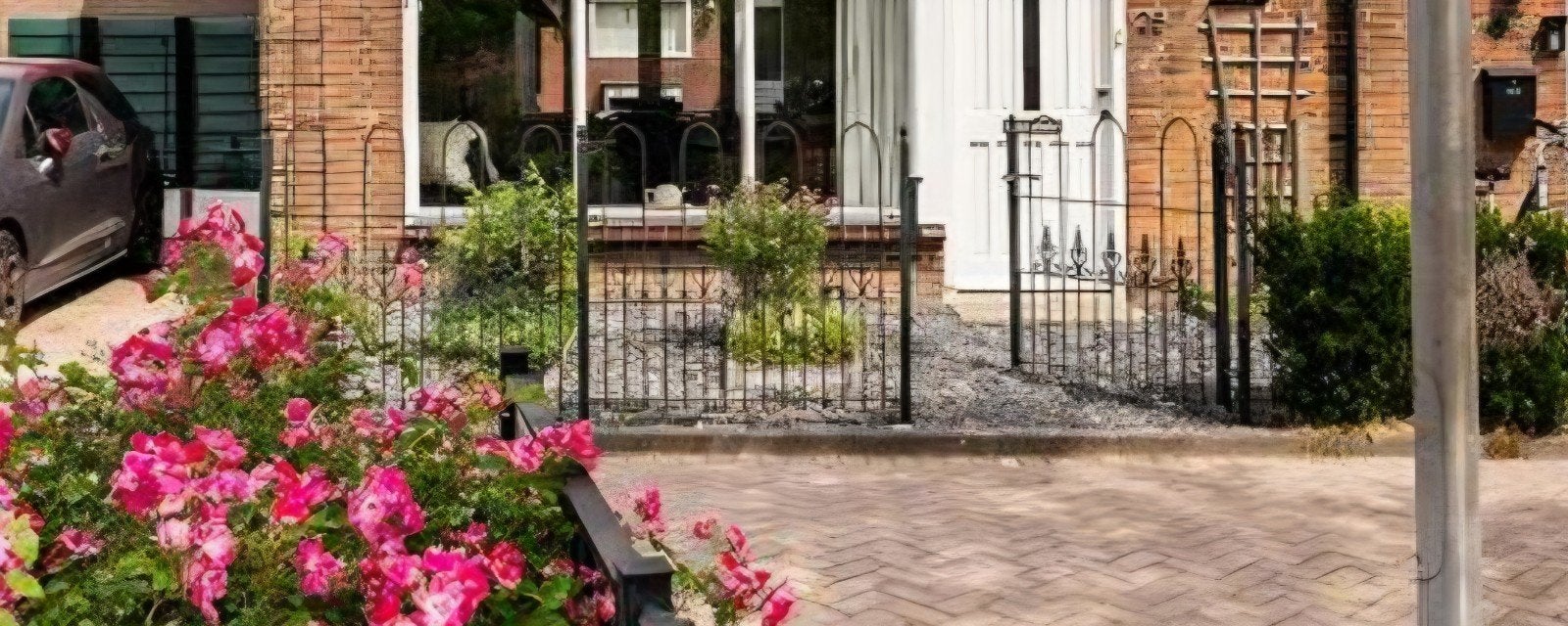 Sierlijk metalen tuinhek / smeedijzeren hekwerk met poort, Ophalen, Met poort, Gebruikt, Sierhekwerk