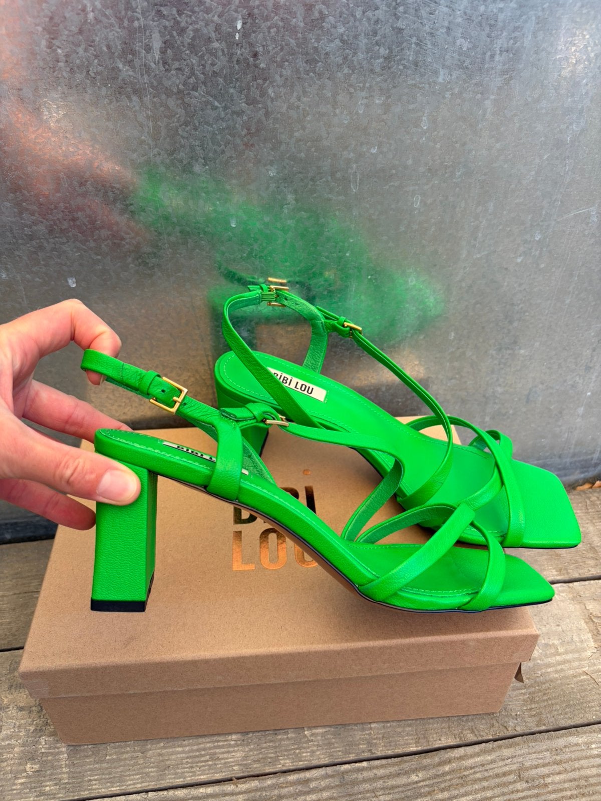 Bibi lou sandalen heels 41, Zo goed als nieuw, Groen, Sandalen of Muiltjes, Ophalen of Verzenden