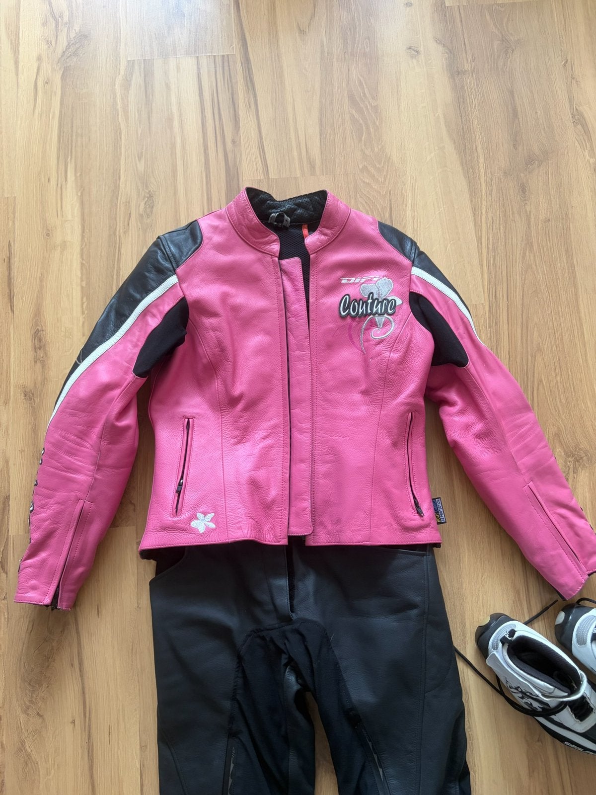 Difi leren motorjas roze, Motoren, Kleding | Motorkleding, Ophalen of Verzenden, Tweedehands, Dames, Jas | leer