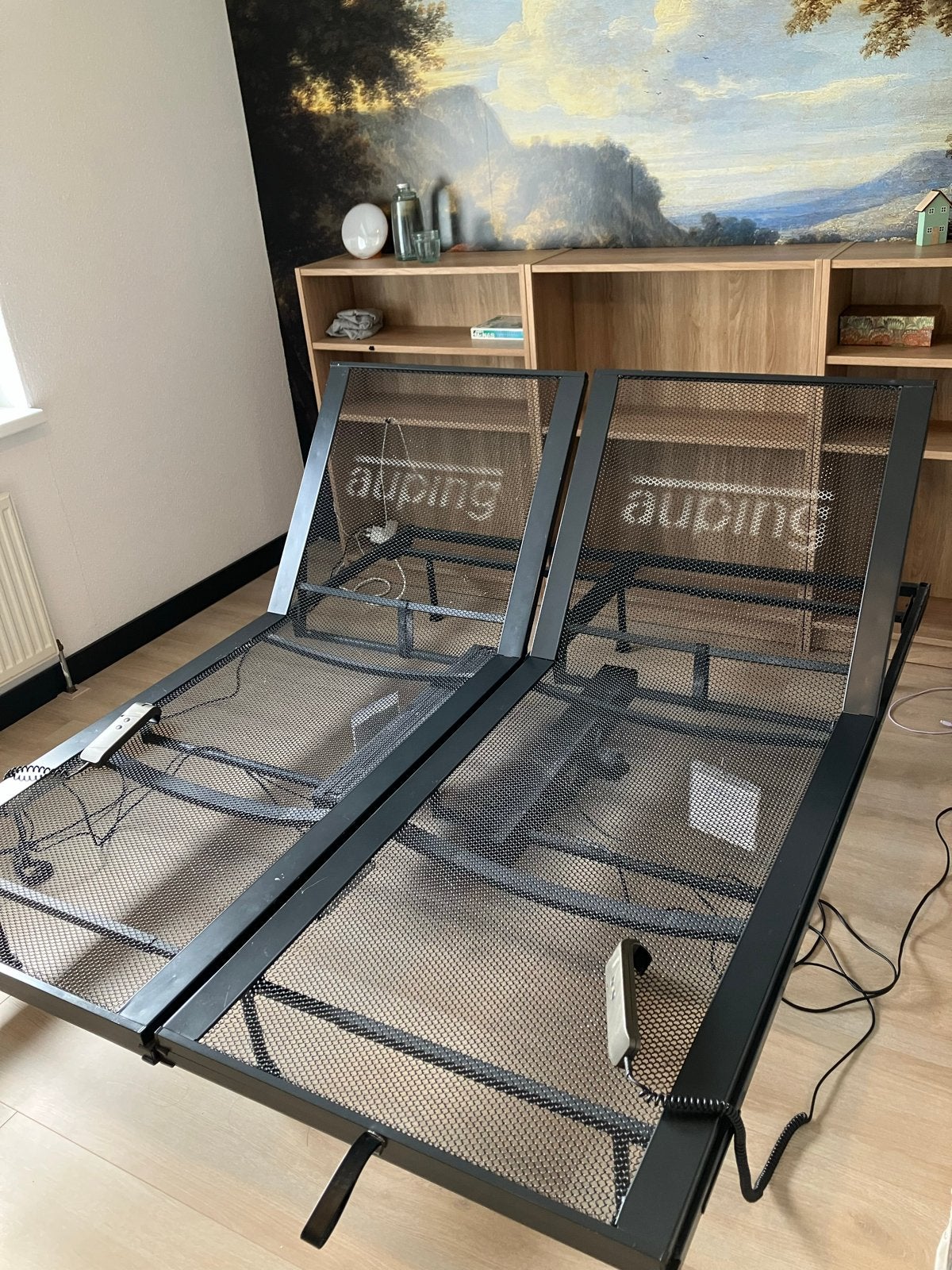 Auping Extramat 409 Elektrische spiraalbodems (2x 80x200), Huis en Inrichting, Slaapkamer | Bedden, Zwart, Tweepersoons, Ophalen of Verzenden