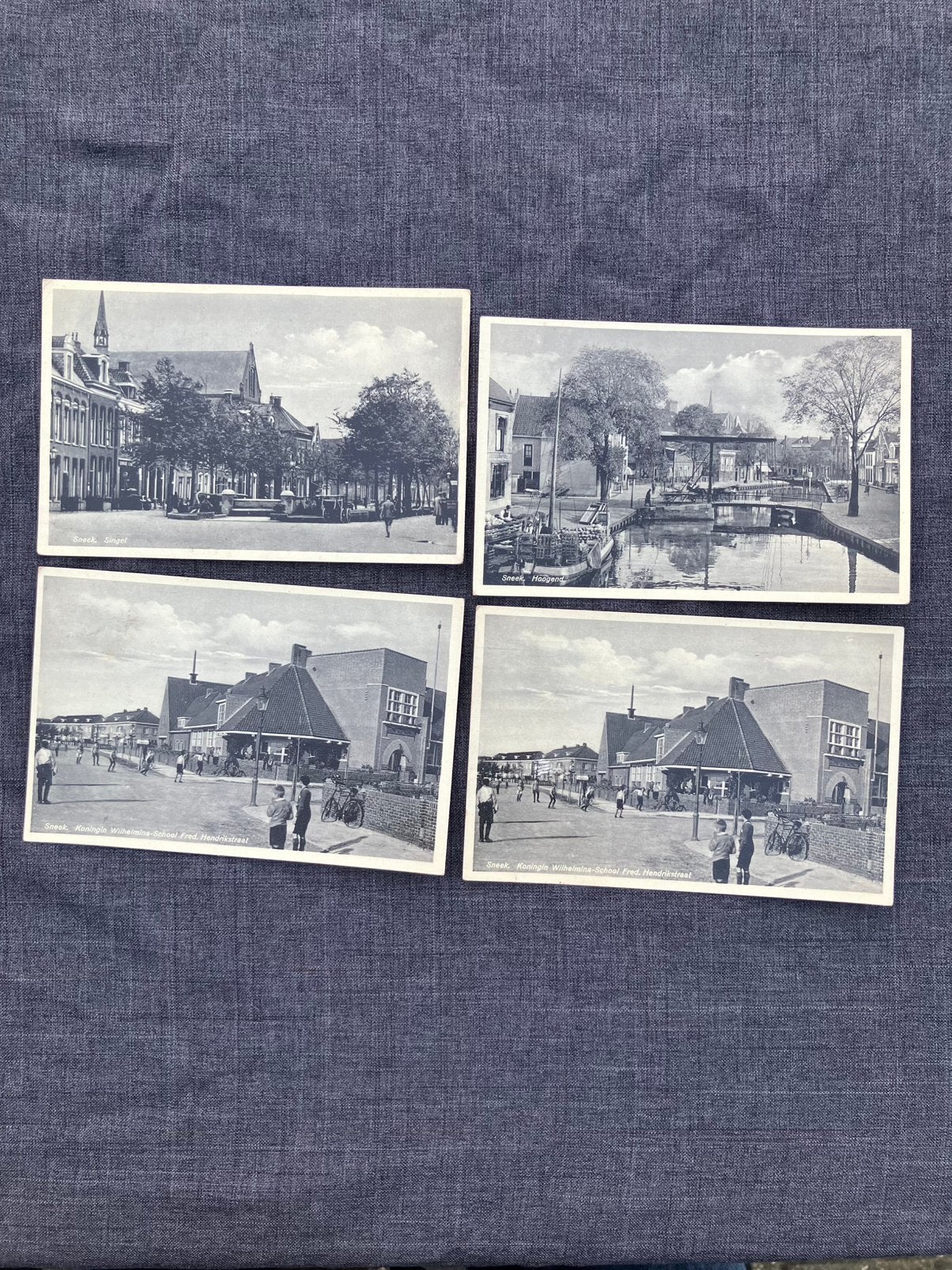 Ansichtkaart 4X van Sneek Friesland, Ophalen of Verzenden, Gelopen, Friesland