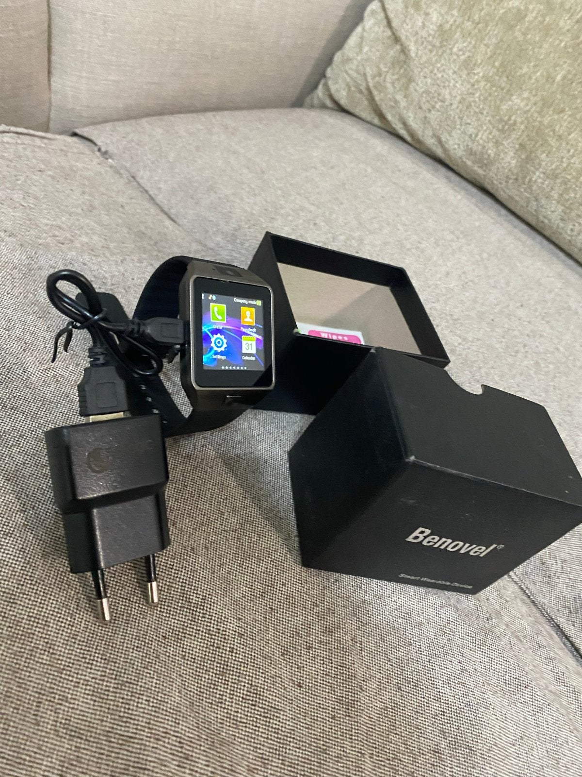 Benovel Smartwatch - Zo goed als nieuw met oplader, Zwart, Ophalen of Verzenden, Zo goed als nieuw, Stappen