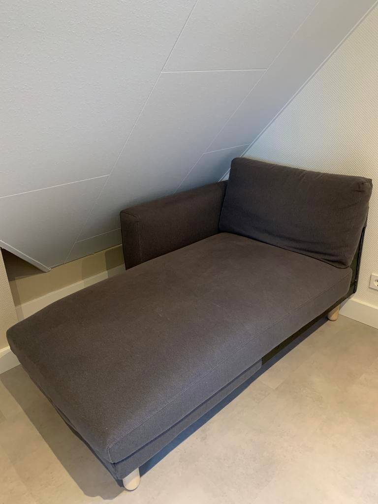 Chaise longe ikea donkergrijs, Ophalen, Zo goed als nieuw, Tweepersoons, Minder dan 150 cm