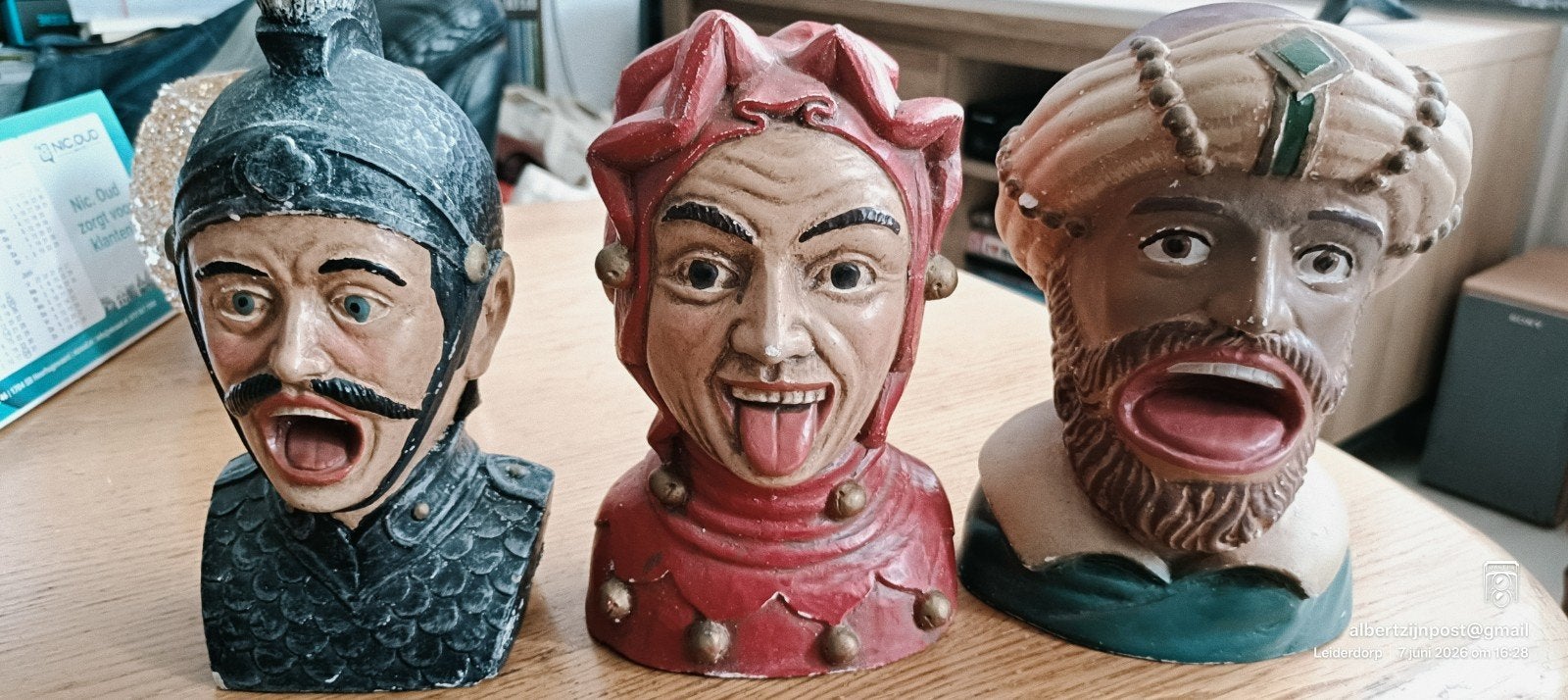 Set van 3 vintage  gapers ridder, nar en oosterling, Ophalen of Verzenden