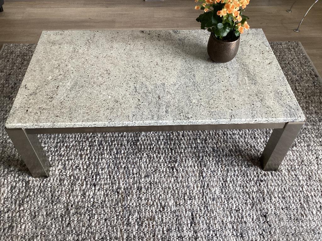 Salontafel met granieten blad ., Ophalen, 100 tot 150 cm, Overige materialen, 50 tot 100 cm