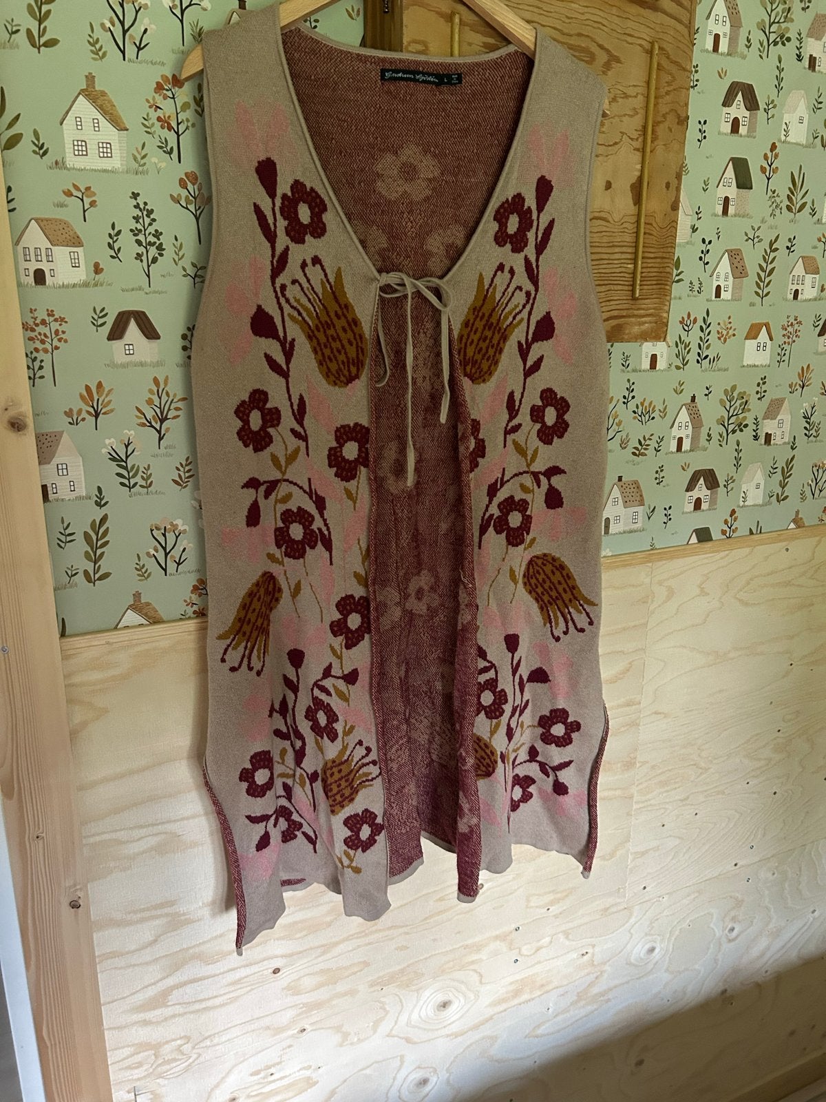 Gudrun Sjödén gebreid vest met bloemenprint, maat L, Kleding | Dames, Truien en Vesten, Ophalen of Verzenden, Zo goed als nieuw