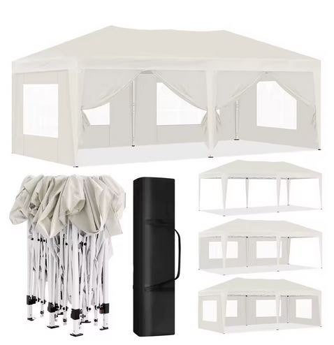 Pop-up opvouwbaar Tuinpaviljoen Marquee Pergola. 3x6m. Creme, Tuin en Terras, Opvouwbaar, Partytent, Nieuw, Ophalen of Verzenden