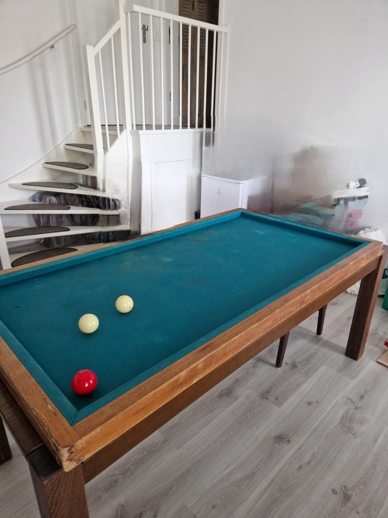 Tafelbiljart zonder poten - 160x80 cm, Ophalen, Gebruikt, Biljarttafel