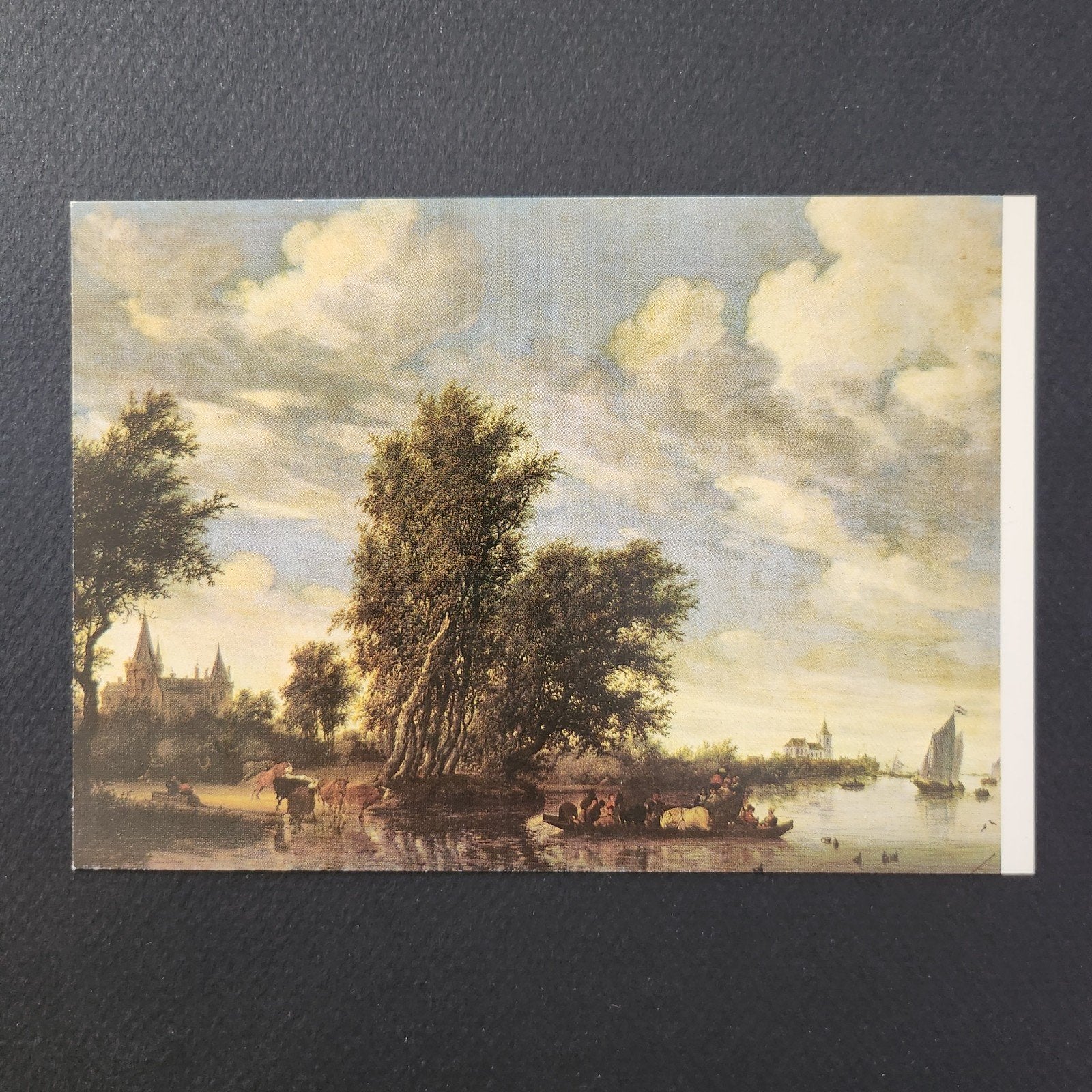 Kunstkaart - De veerpont - Salomon van Ruysdael, Verzenden, Ongelopen, Cultuur en Media