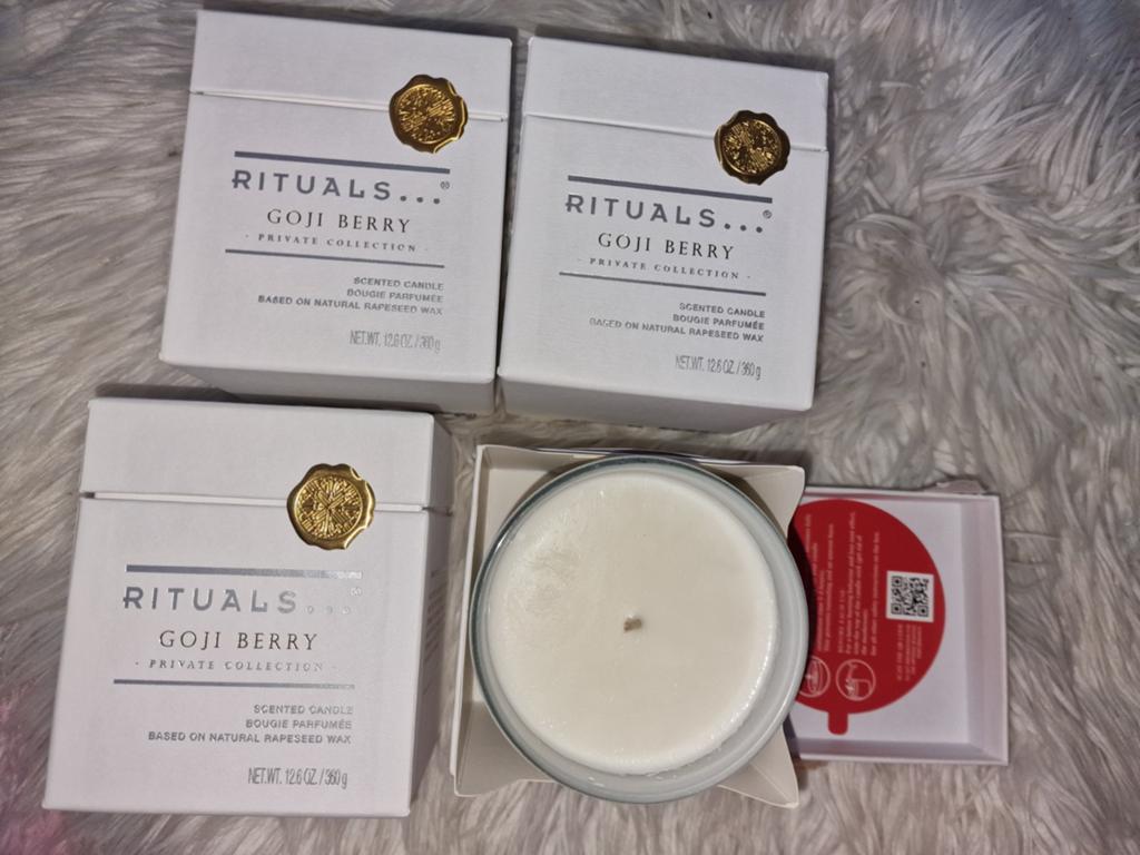 4x Rituals Goiji Berry Geurkaarsen Private Collection 360 gr, Ophalen of Verzenden, Nieuw