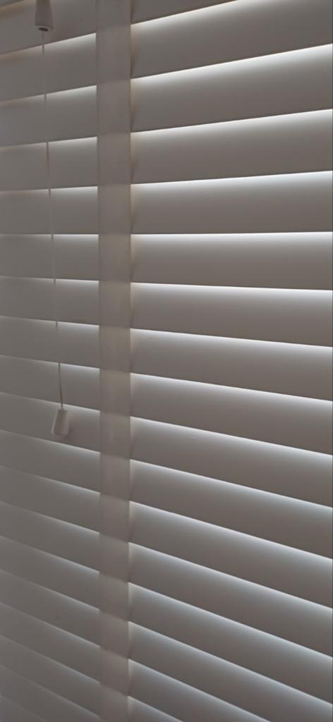 Witte houten jaloezieën - Set van 3       120/240 ophalen, Huis en Inrichting, Stoffering | Gordijnen en Lamellen, Gebruikt, 200 cm of meer
