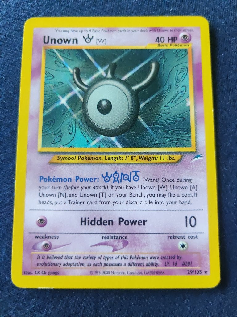Unown W - Neo Destiny 29/105 - Mint, Ophalen of Verzenden, Nieuw