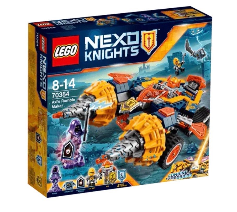 Lego NEXO KNIGHTS: Axl’s Rumble Maker 70354 (Boekje 2 mist), Ophalen of Verzenden, Zo goed als nieuw