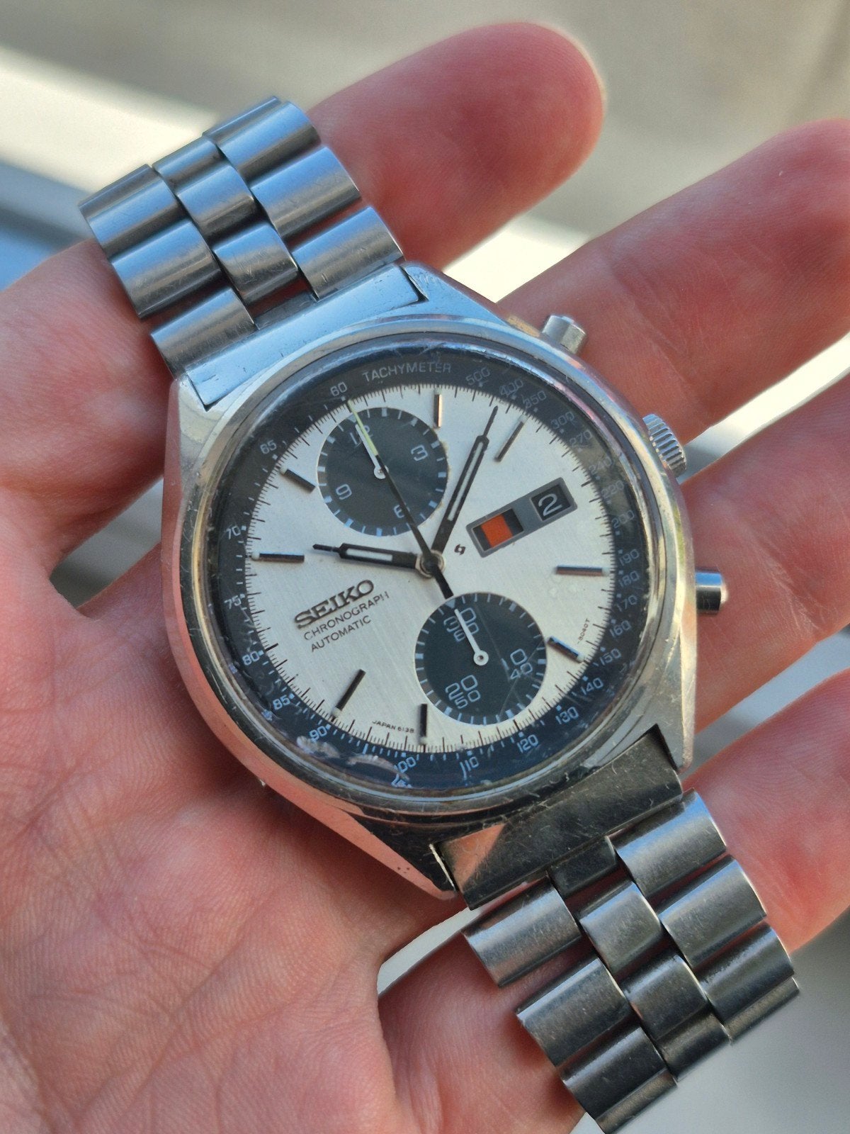 Seiko Panda Chronograph Ref. 6138-8020 Origineel - Stelux, Seiko, Gebruikt, Seiko Watch Corporation, Info@seikowatches.com