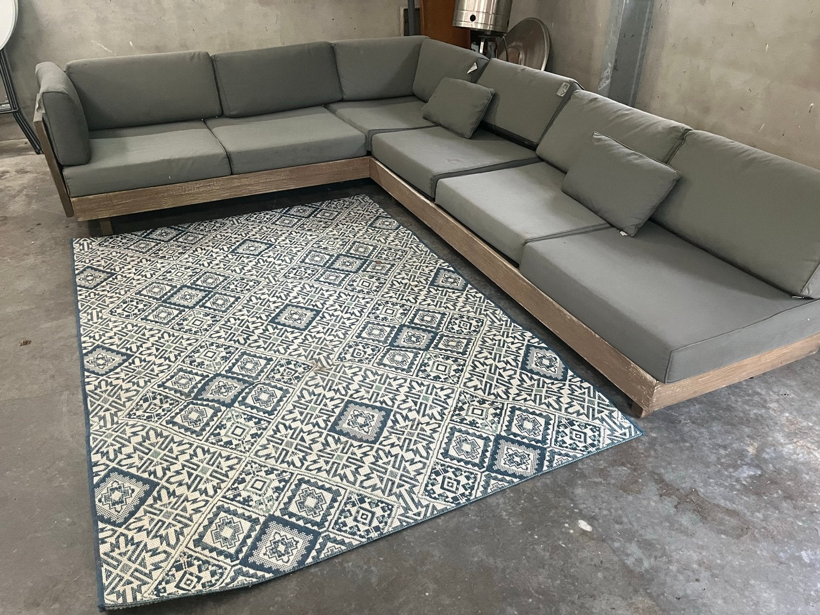Applebee Loungeset - Hoekbank met Kussens + vloerkleed, Ophalen, Gebruikt, Loungeset, Bank