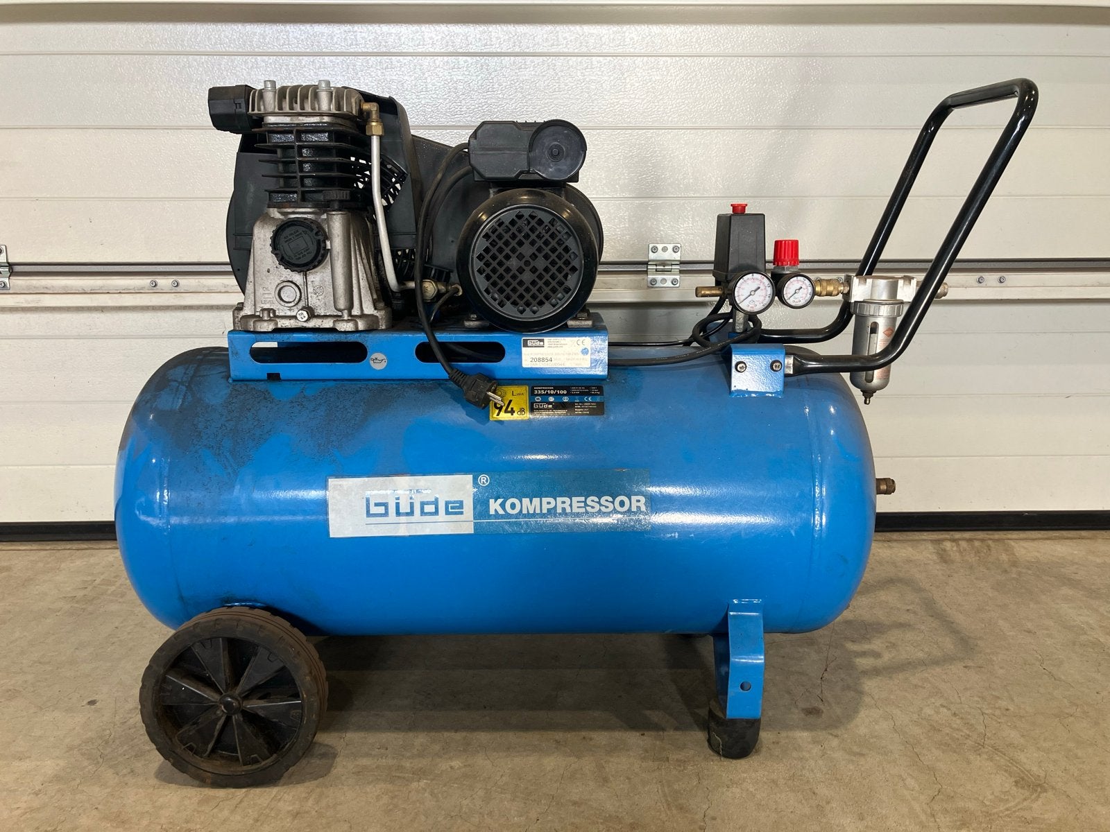 Güde Kompressor 335/10/100 - 100L, 10 bar, 2021, Doe-het-zelf en Verbouw, Ophalen, Gebruikt, 200 tot 400 liter/min, Mobiel