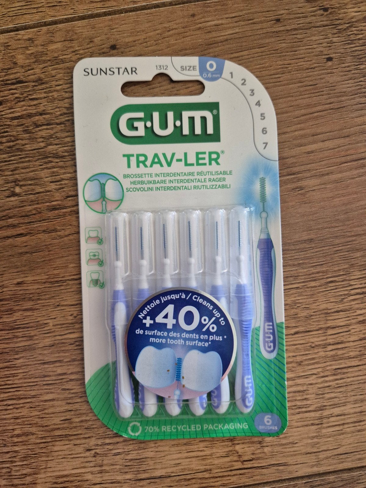 GUM Trav-Ler Interdentale Ragers - Maat 0 (0.6mm), Ophalen