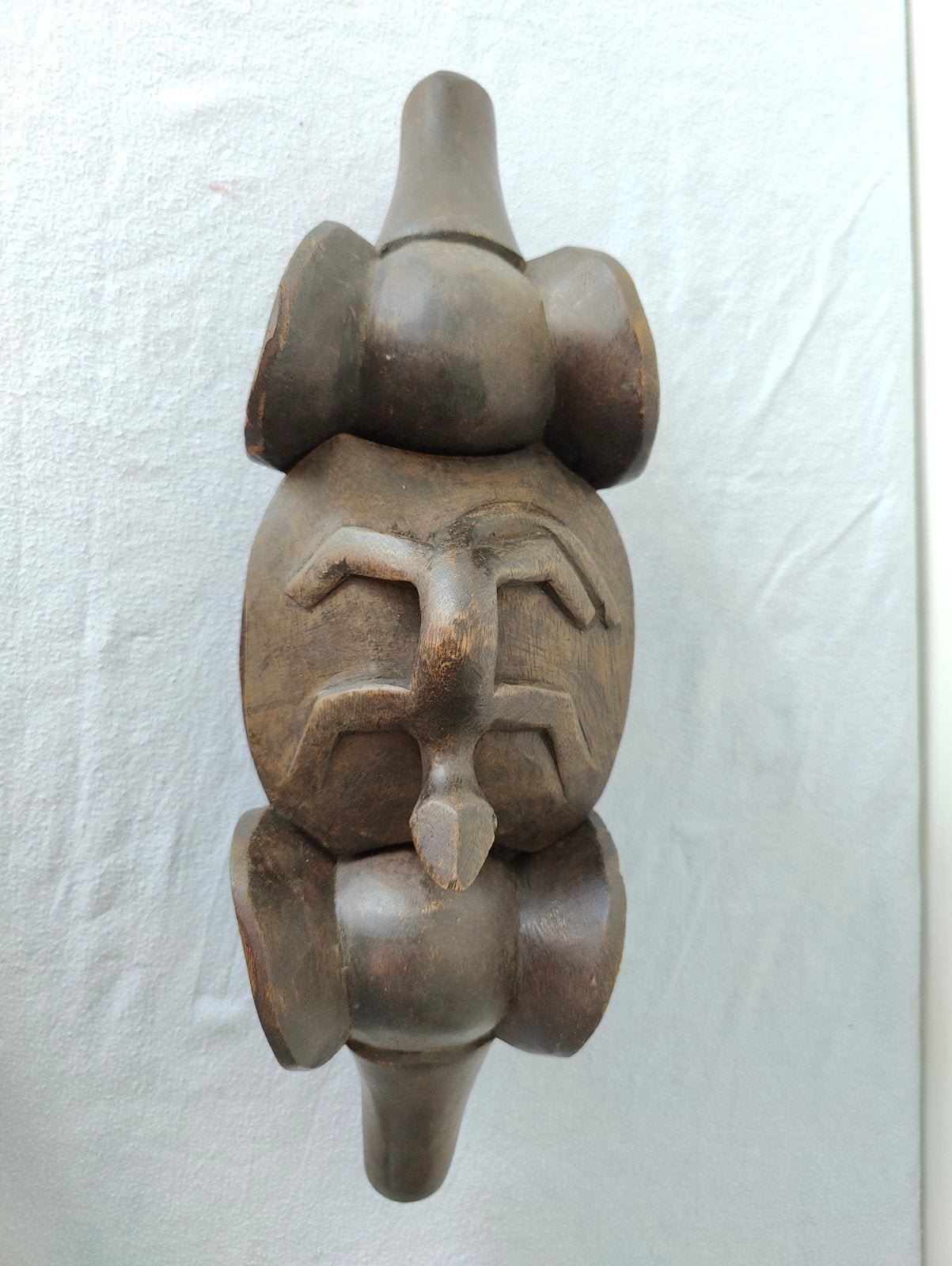 Uniek bewaar houten kom uit filipijnen, Bruin, 17 cm, Ophalen of Verzenden, Handgemaakt