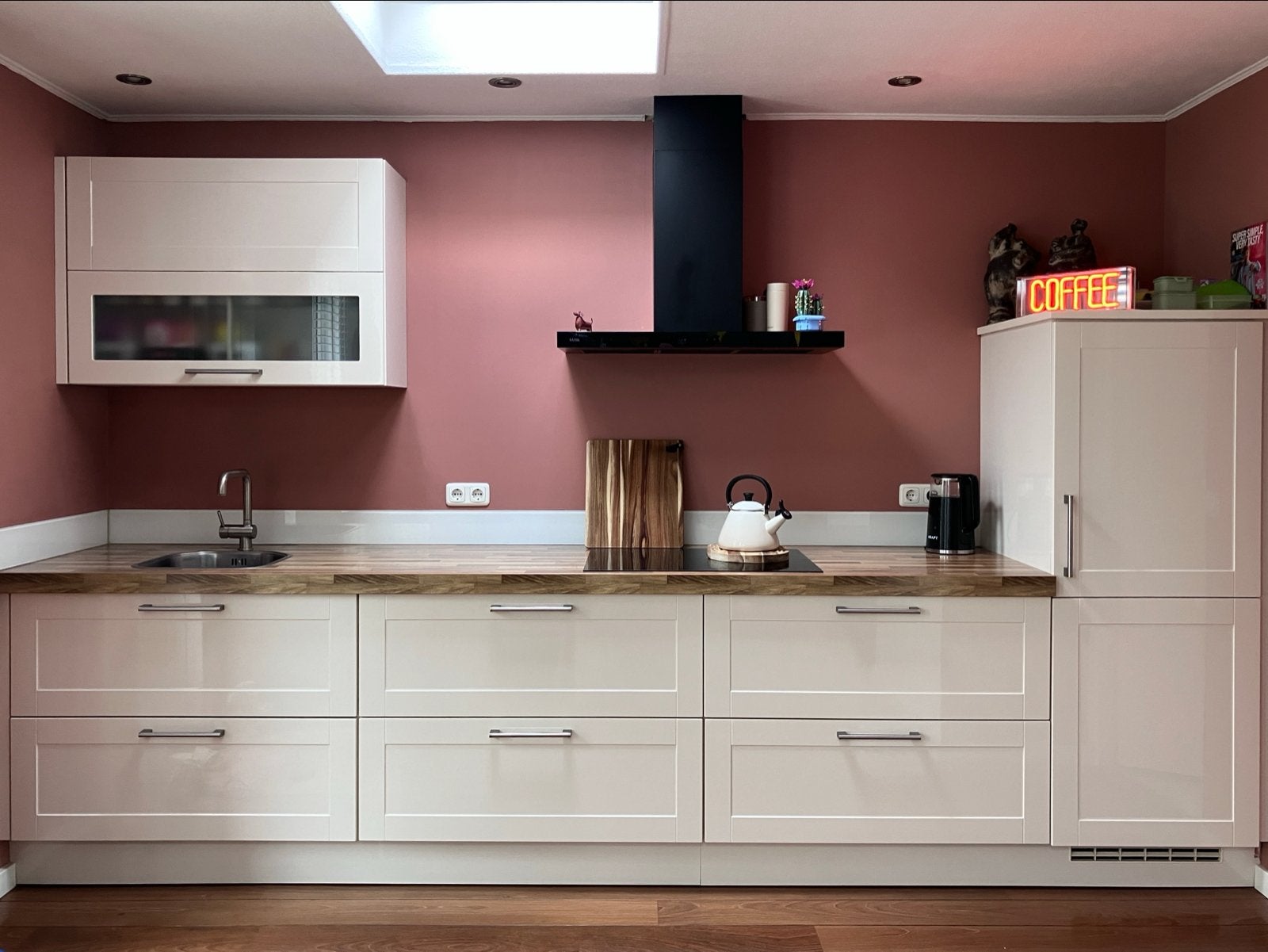 Schüller Creativ keuken Magnolia hoogglans, 360cm breed., Huis en Inrichting, Keuken | Complete keukens, Ophalen, Gebruikt, Enkelwandige keuken