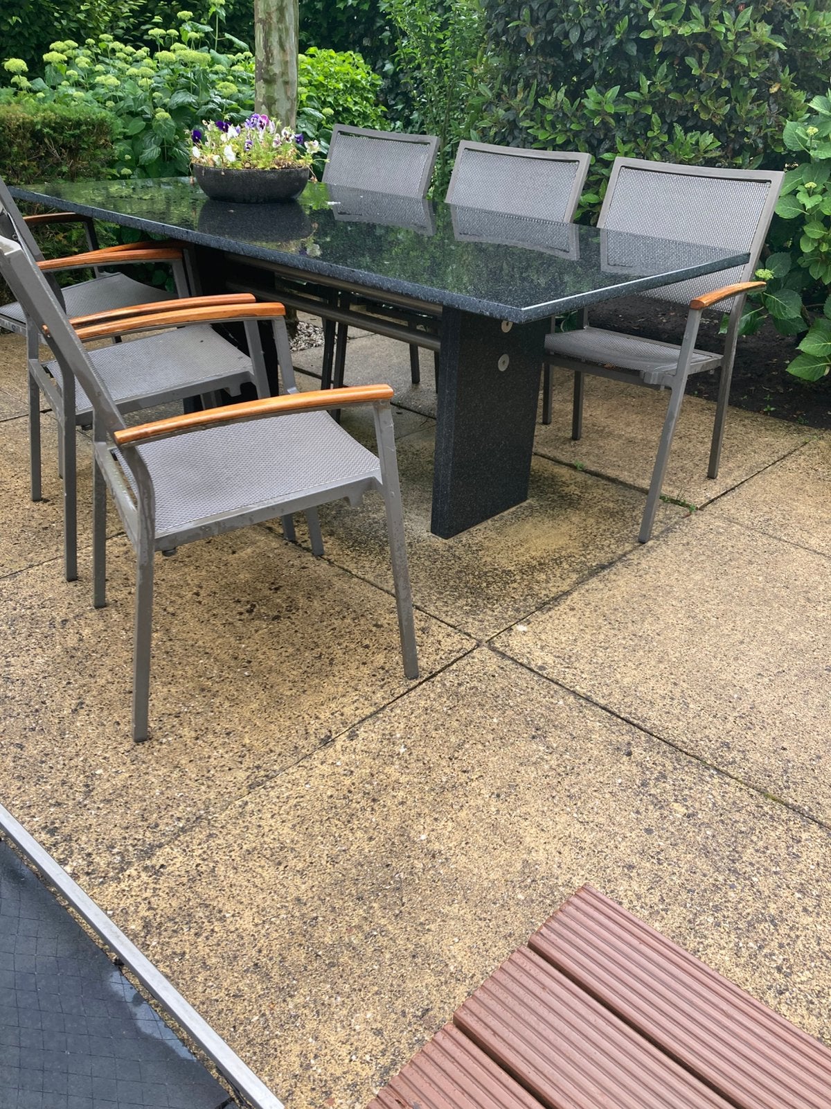 Massief Granieten Tafel Nero Profondo 200x100 cm, Ophalen, Overige materialen, Gebruikt, Eettafel