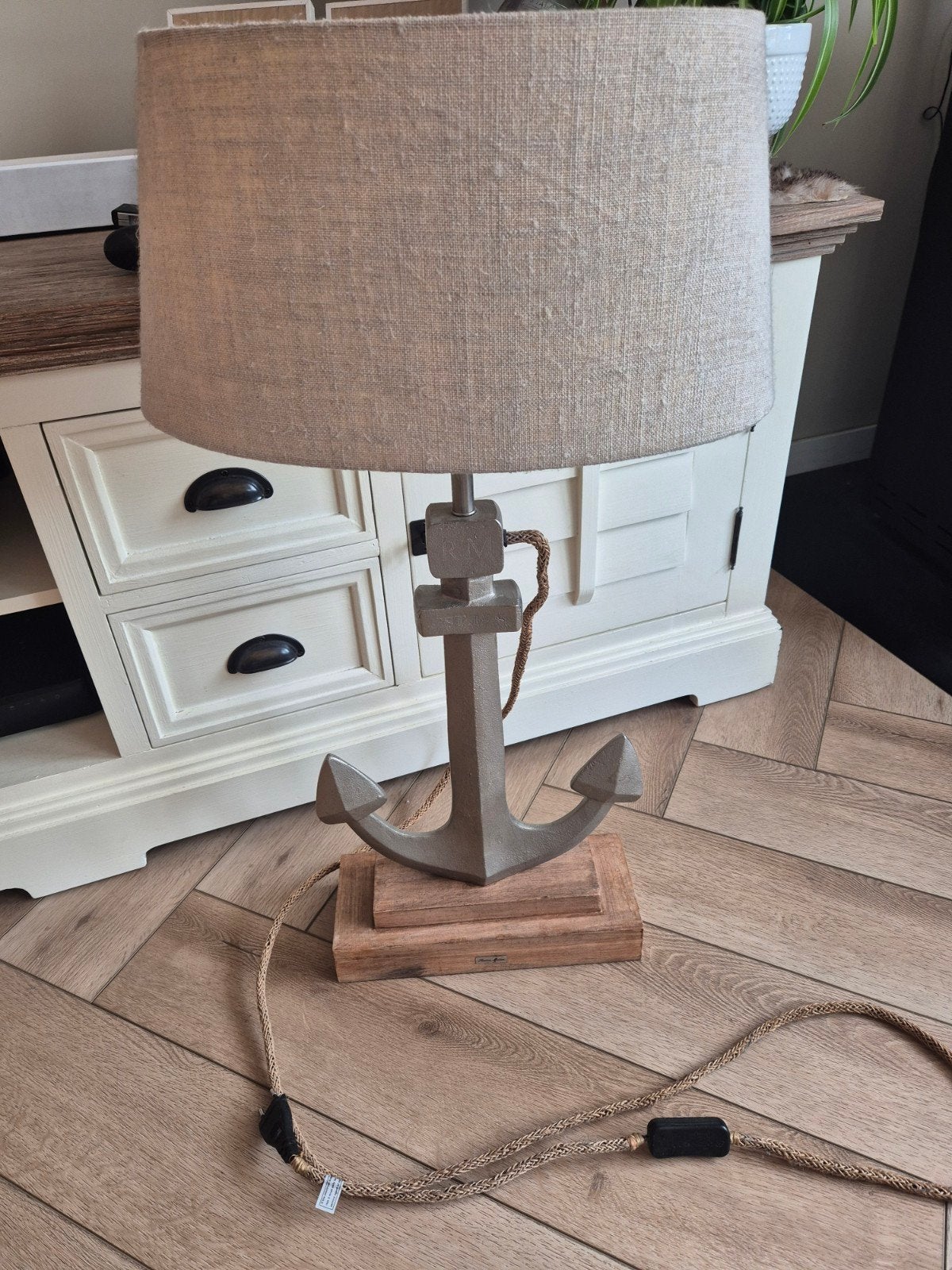 Riviera maison ankerlamp met kap, Beige, Ophalen, Riviera Maison, Met kap