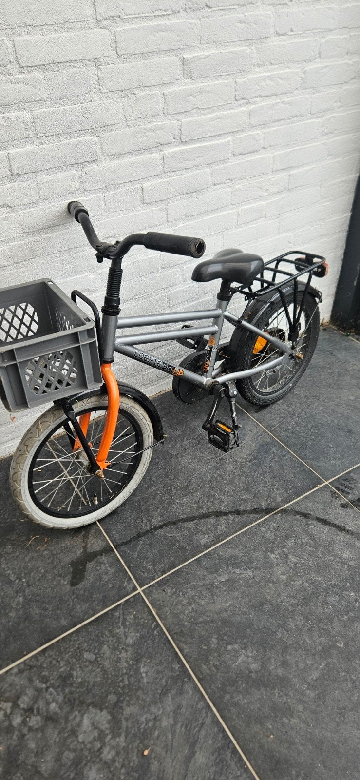 Kinderfiets 16 inch met mandje en bagagedrager, Ophalen, Velgrem, Tachyon, 16 tot 20 inch