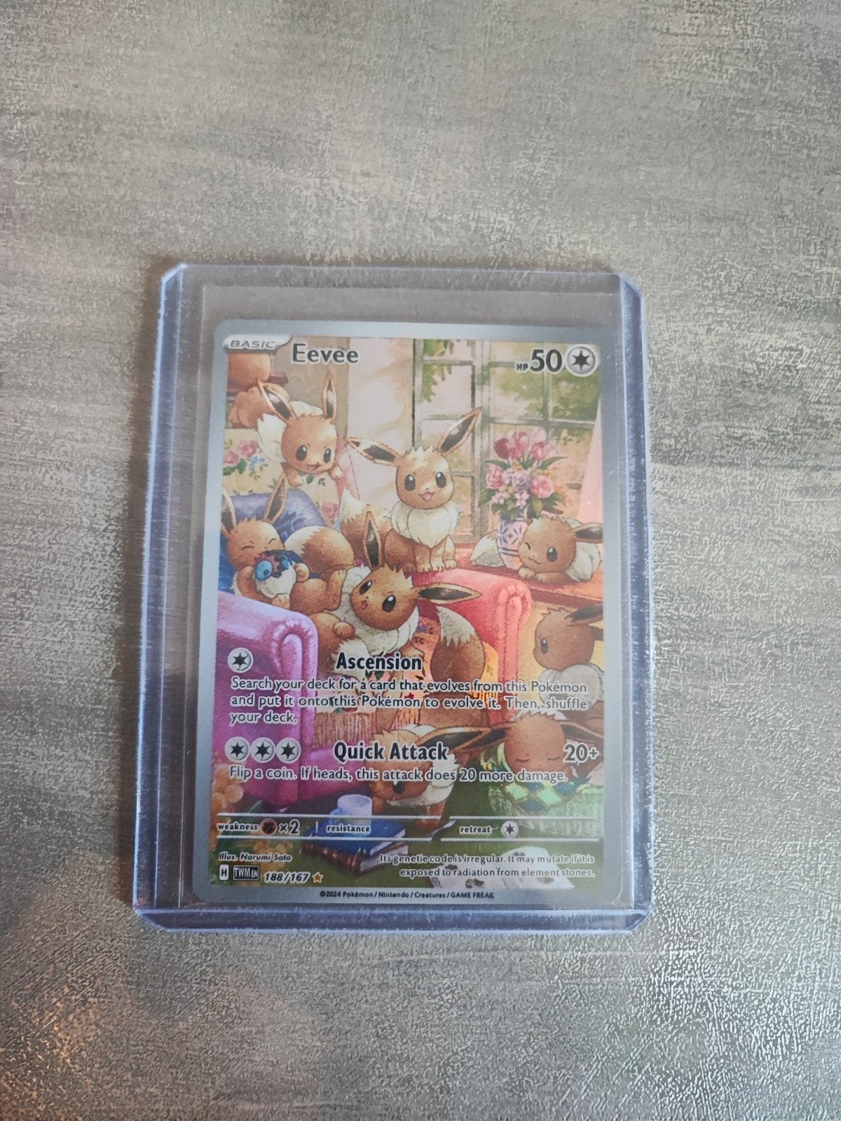 Eevee 180/167, Hobby en Vrije tijd, Verzamelkaartspellen | Pokémon, Ophalen of Verzenden, Zo goed als nieuw, Losse kaart