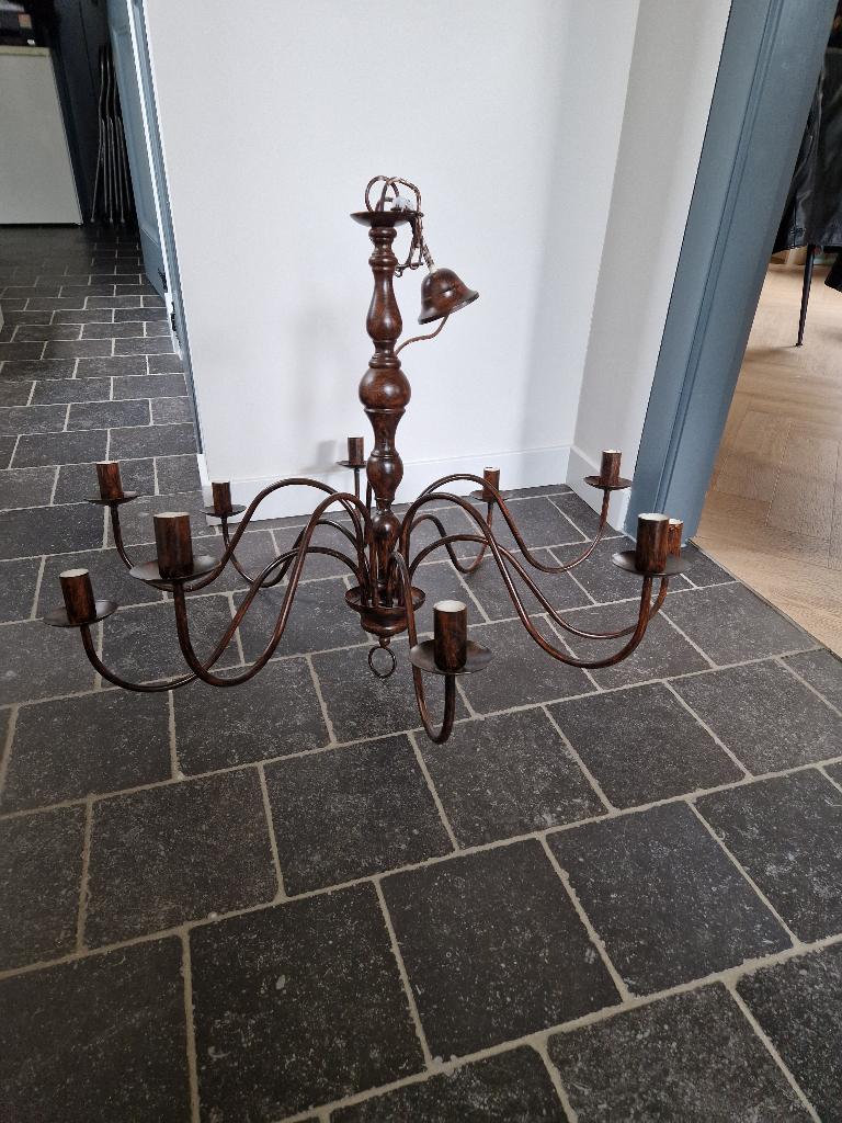 Mooie kroonluchter, Huis en Inrichting, Ophalen, Zo goed als nieuw, Metaal, Landelijk/ klassiek