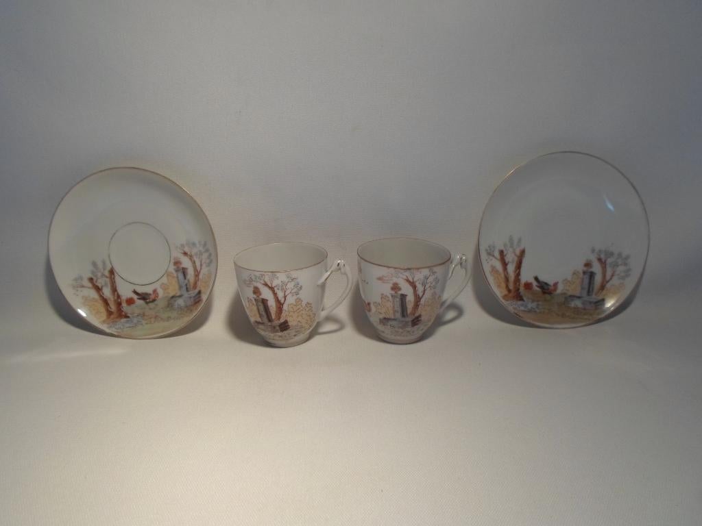 Antieke Kop & Schotels Decor 105 Mosa, Antiek en Kunst, Antiek | Servies los, Ophalen of Verzenden