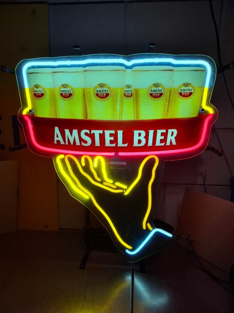 Amstelbier neon lichtbak, Ophalen, Gebruikt, Lichtbak of (neon) lamp