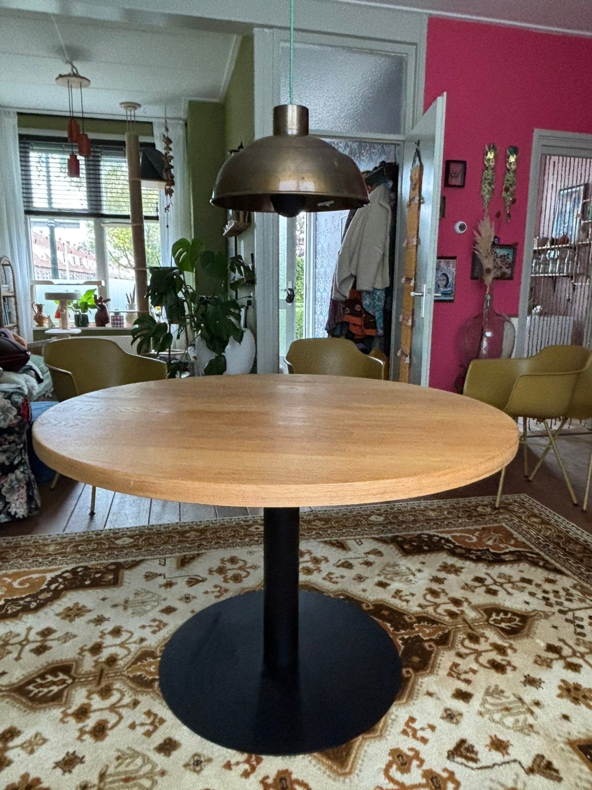 Ronde eettafel 120 cm, Ophalen, Gebruikt, Rond, 100 tot 150 cm