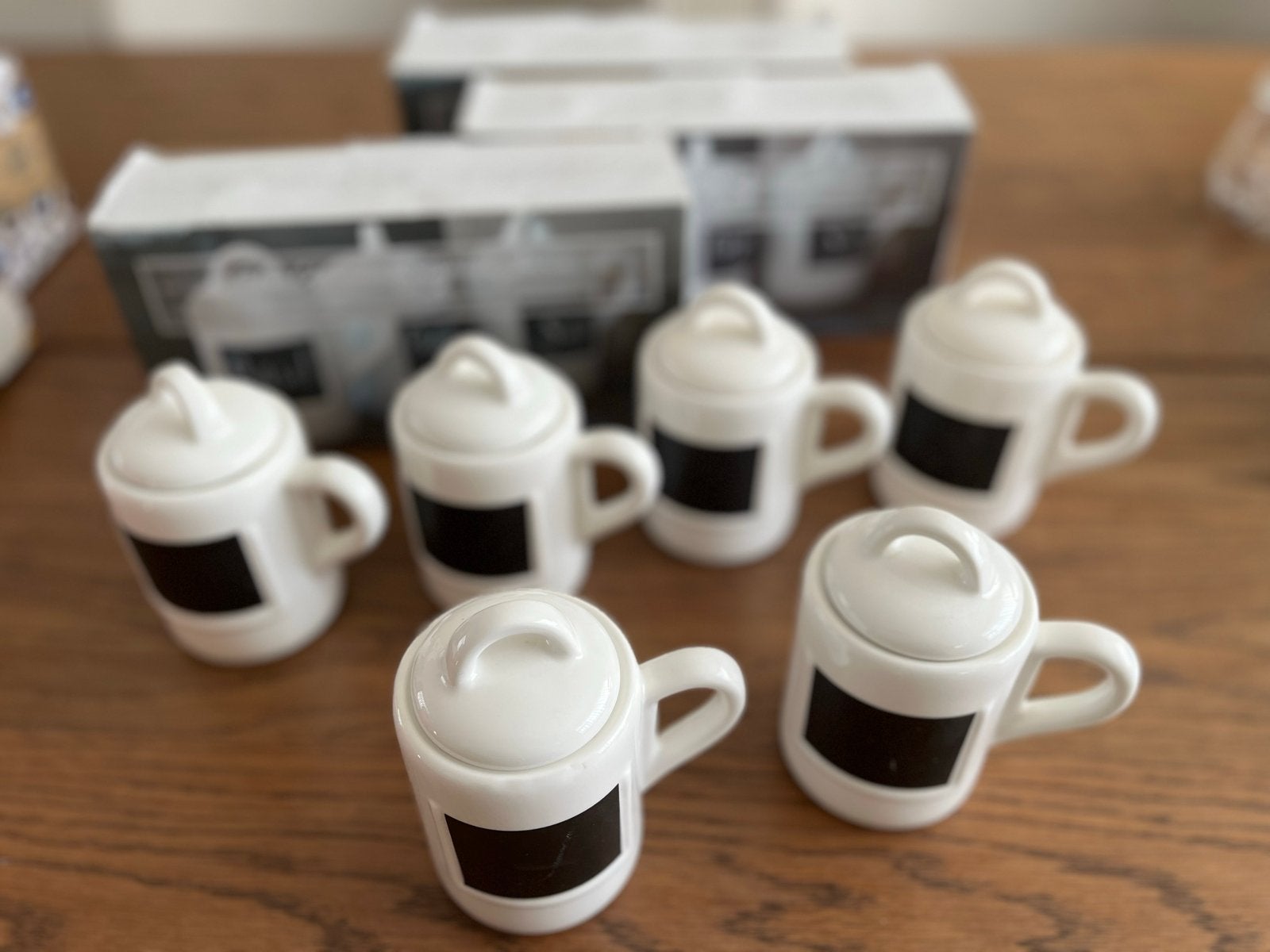 Riviera Maison  Kruidenpotjes met Krijtbordlabel - Nieuw, Nieuw, Ophalen of Verzenden, Voorraadpot, Steen/keramiek