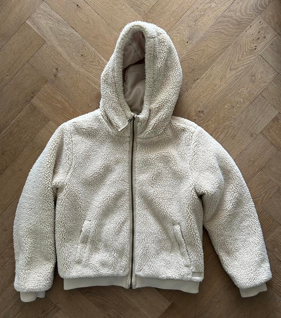 WE Fashion meisjes jas teddy beige/ecru maat 158-164, Ophalen of Verzenden, Zo goed als nieuw, Meisje, Jas