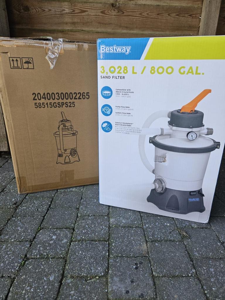 Bestway Zandfilterpomp 3.028 L/u – Nieuw in doos, Tuin en Terras, Zwembad-toebehoren, Nieuw, Filter, Ophalen