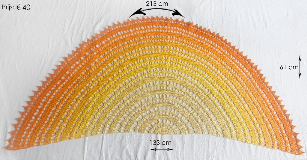 Zelf gehaakte omslagdoek sjaal shawl 100% katoen, Kleding | Dames, Ophalen of Verzenden, Nieuw, Maat 38/40 (M), Sjaal