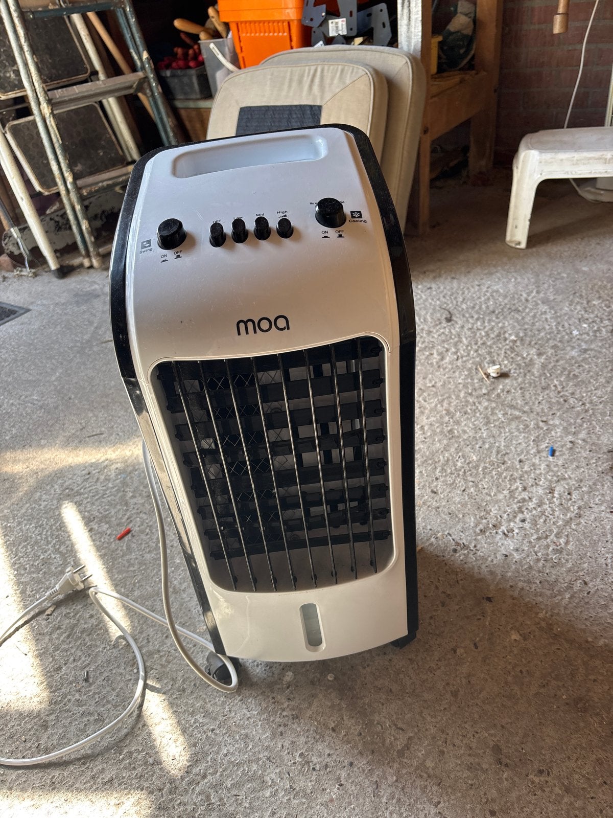 MOA Mobiele Airco / Aircooler - Wit/Zwart, Ophalen, Gebruikt, Minder dan 60 m³, 3 snelheden of meer