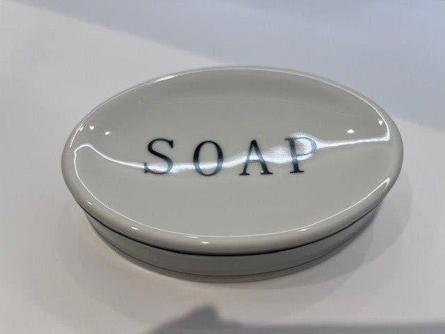 Decoratief Zeepbakje SOAP van Aardewerk – Als Nieuw!!!, Ophalen of Verzenden, Zo goed als nieuw, Wit, Zeepdispenser/zeepbakje