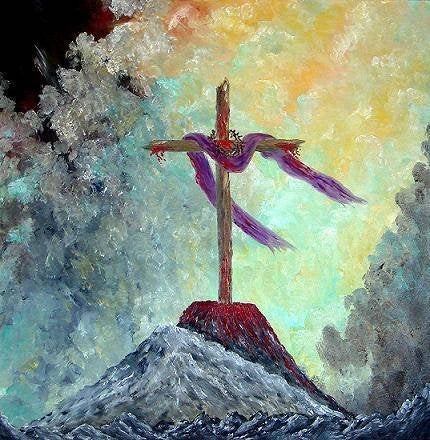 " Redemption " Acrylschilderij van Bertha Hamilton, Antiek en Kunst, Ophalen of Verzenden, Gesigneerd, Acrylverf, Stilleven