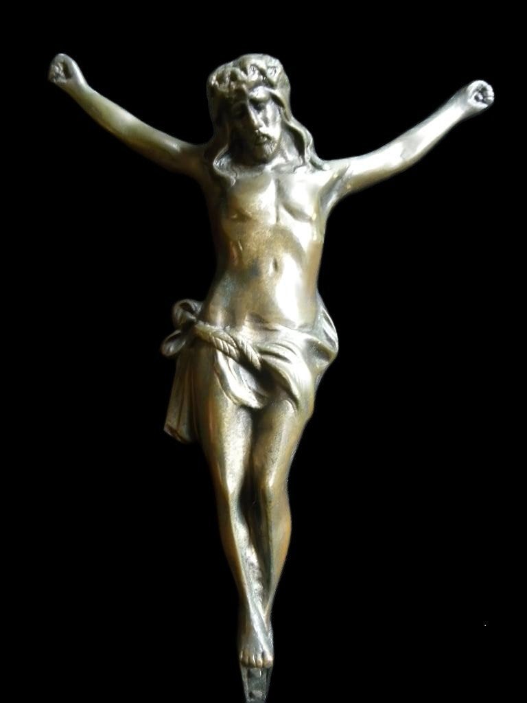 Antieke bronzen Corpus Christi, Antiek en Kunst, Antiek | Religie, Ophalen of Verzenden