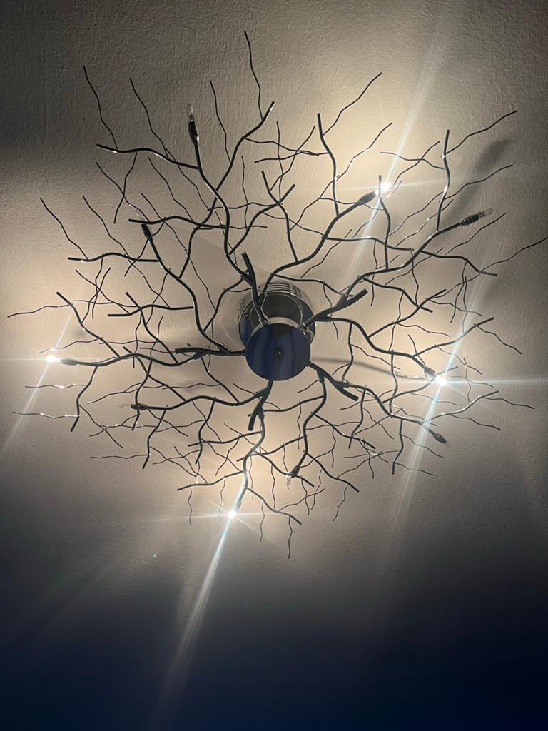 Plafondlamp met uniek takken design - Sfeervol licht, Huis en Inrichting, Ophalen, Gebruikt, Metaal