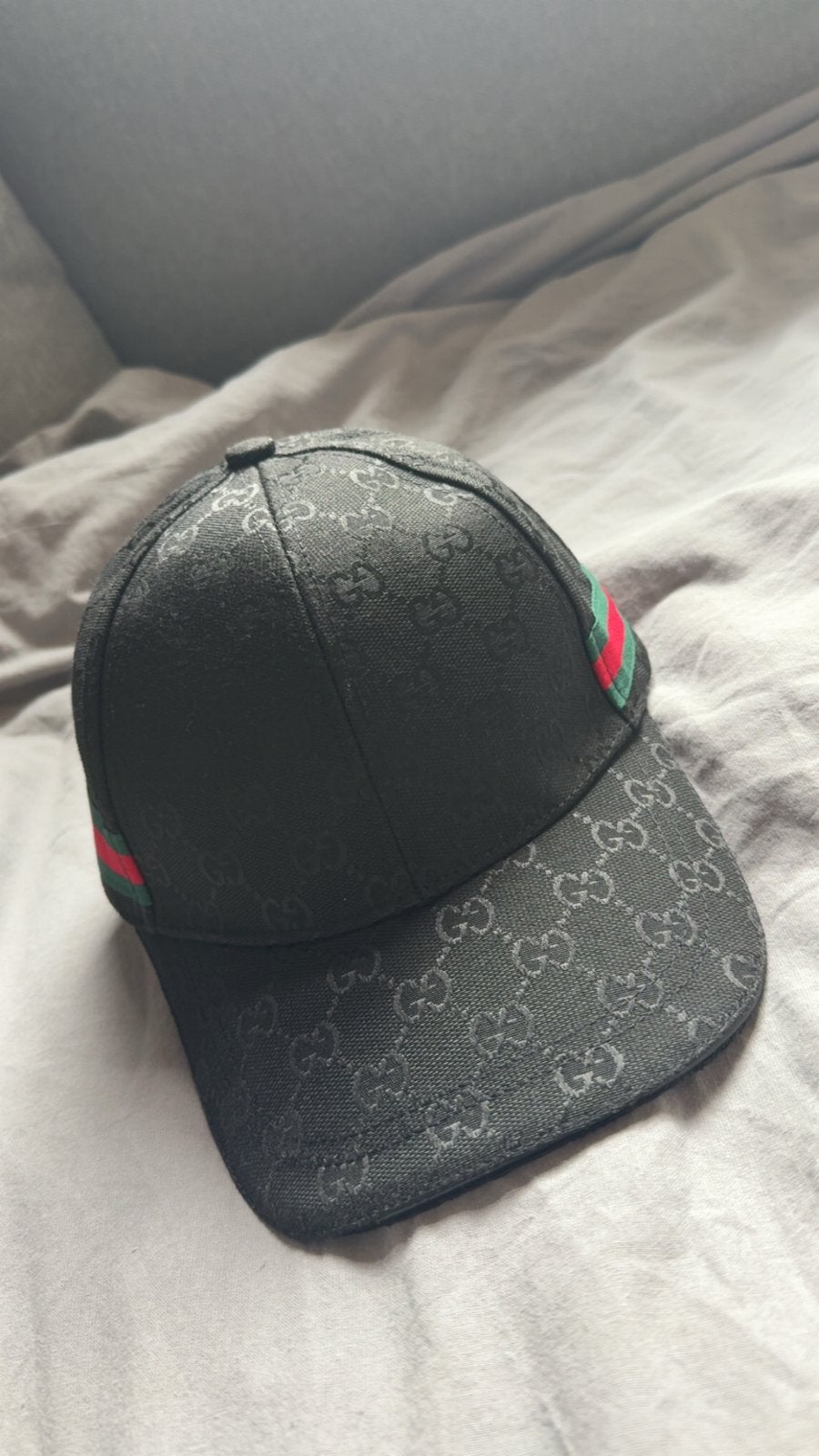 Gucci GG Supreme Baseballpet Zwart met Webdetail, Kleding | Heren, Hoeden en Petten, Verzenden, Nieuw, One size fits all, Pet