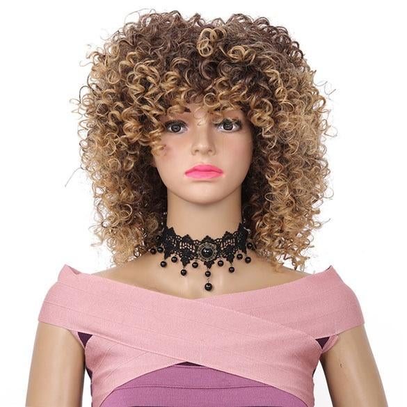 Pruik afro kroes krullend haar schouderlang, Verzenden, Nieuw, Pruik of Haarverlenging