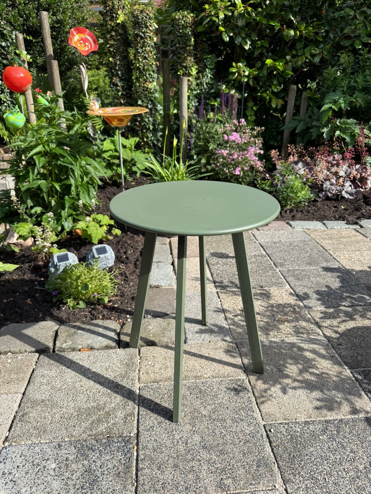 Nieuw groen bijzettafeltje van Intratuin, nog in verpakking, Tuin en Terras, Tuintafels, Ophalen, Nieuw, Rond, Metaal
