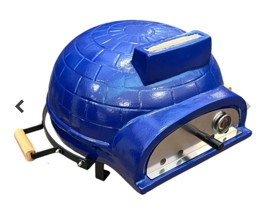 Pizza oven, Keramische Tafelmodel Pizza Oven - Blauw, Ophalen of Verzenden, Zo goed als nieuw